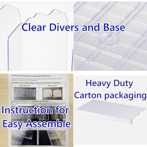 QinSuiKai Adjustable Closet Organizers and Storage, Clear Purse Organizer for Closet, 10 Shelf Dividers for Closet Organization, Handbag Purse Storage Organizer in Bedroom, Office