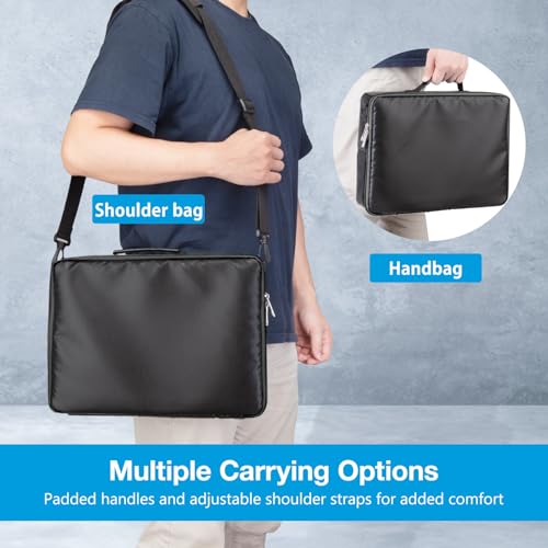 UTRBATT Portable Tool Battery Hard Carrying Case fits for Dewalt/Milwaukee/Makita/Ryobi 12V/18V/20V Battery & Charger,Power Tool Box Storage Bag With Adjustable Dividers (Bag-Only)-Black