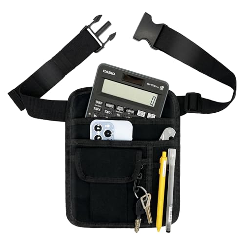 MELINON Restaurant Waiter Waist Money Pouch Bag, Serving Apron, Check Holder with Multiple Pockets, Adjustable Belt for Waitress