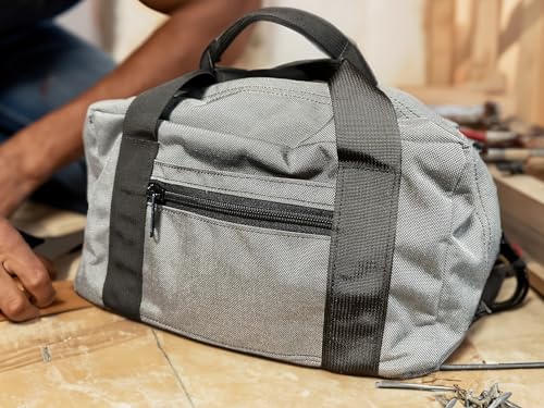 Atlas 46 Gear Carry Bag, Compact for Tools, Cotton/Nylon Weave, Full Body Handles, Dual YKK Zippers, Pull Tabs - Berry Compliant - Made in the USA