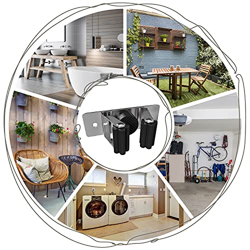 SAYONEYES Broom and Mop Holder Wall Mounted - Heavy Duty SUS304 Stainless Steel Screw and Adhesive Broom Hanger Rack Tool Organizer Storage for Laundry Room Garden Garage (Black – 200 Pcs)