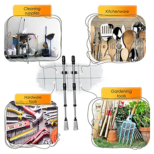 SAYONEYES Broom and Mop Holder Wall Mounted - Heavy Duty SUS304 Stainless Steel Screw and Adhesive Broom Hanger Rack Tool Organizer Storage for Laundry Room Garden Garage (Black – 200 Pcs)