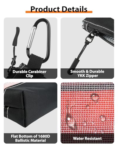 FUZVOL 3 Pack Tool Pouch Small Tool Bags 14" Zipper Pouch Multipurpose Tools Storage Organizer