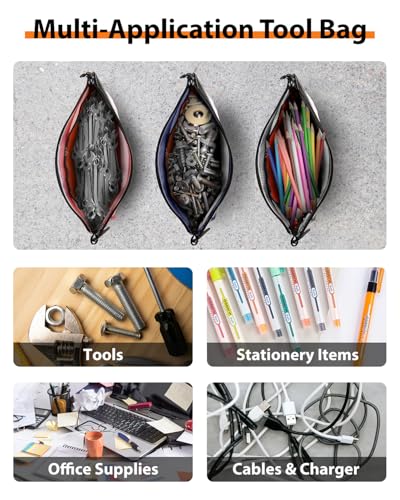 3 Pack Tool Pouch Small Tool Bags Zipper Pouch Multipurpose Tools Storage Organizer