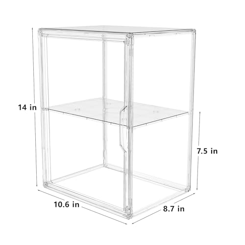 KSacry 3PCS Acrylic Display Case with Partition, Display Cases for Collectibles, Purse Storage Organizer, Clear Acrylic Display Boxes with Lid for Handbags, Shoes, Collectibles, Cosmetic and Toys