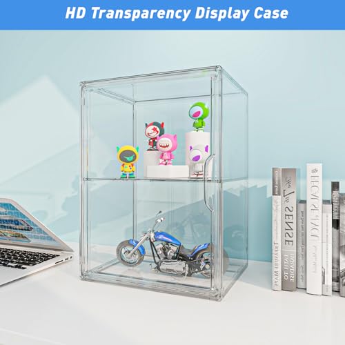 KSacry 3PCS Acrylic Display Case with Partition, Display Cases for Collectibles, Purse Storage Organizer, Clear Acrylic Display Boxes with Lid for Handbags, Shoes, Collectibles, Cosmetic and Toys