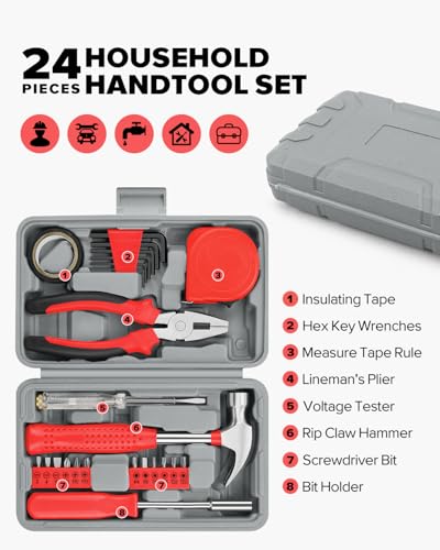 24-Piece DIY Tool Kit for Home and Office