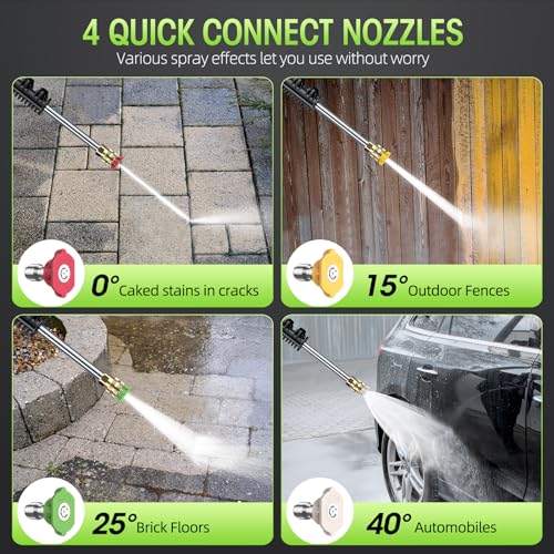Portable Electric Pressure Washer - Upgraded Foam Cannon, Accessories
