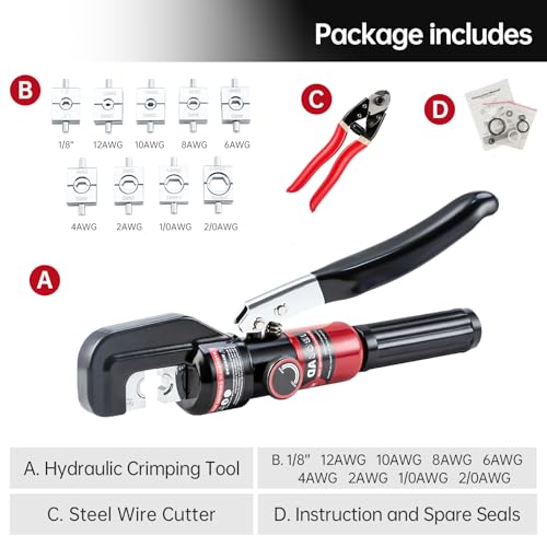 IBOSAD 8 Ton Hydraulic Cable Lug Crimper Tool