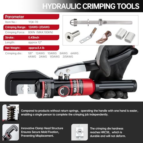 IBOSAD 8 Ton Hydraulic Cable Lug Crimper Tool