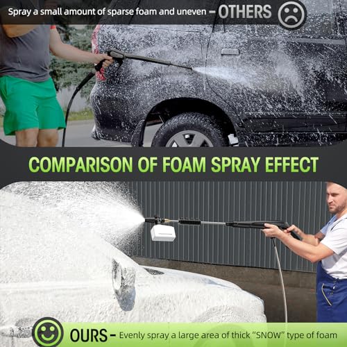 Portable Electric Pressure Washer - Upgraded Foam Cannon, Accessories