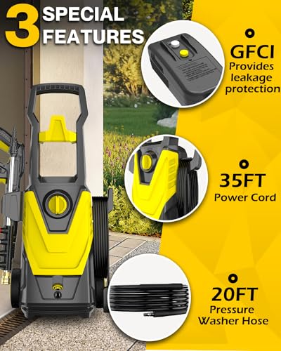 AgiiMan Electric Pressure Washer, 4200PSI Max Power