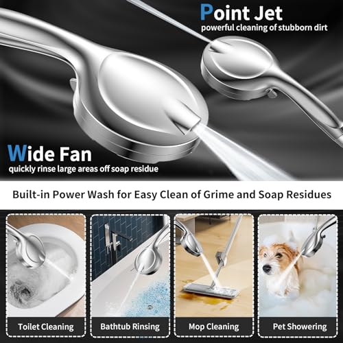 10-mode High Pressure Handheld Shower Head with Stainless Steel Hose