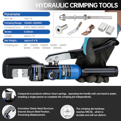 IBOSAD Hydraulic Hand Crimper Tool for Wire Railing