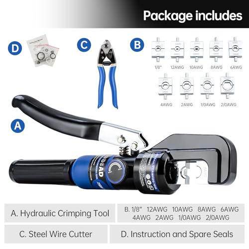 IBOSAD Hydraulic Hand Crimper Tool for Wire Railing