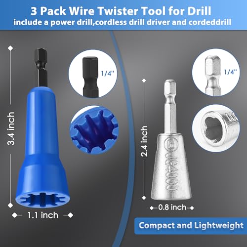 3 Pack Wire Twister Tool for Drill