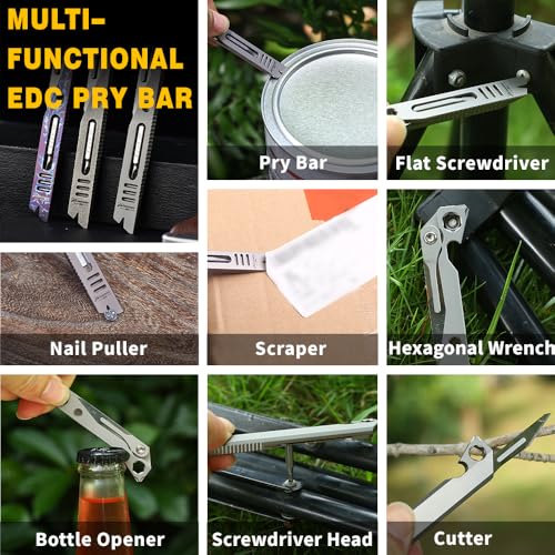 Titanium EDC Pry Bar Pocket Multitool Mini