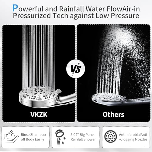 10-mode High Pressure Handheld Shower Head with Stainless Steel Hose