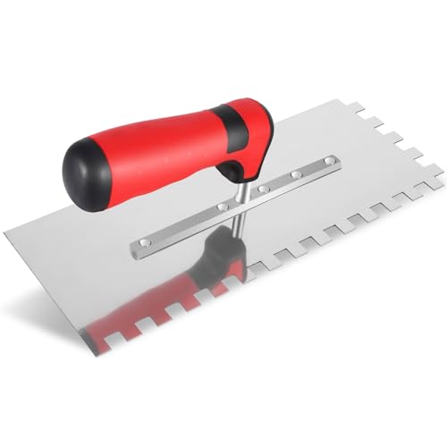 Stainless Steel Squared-Notch Concrete Trowel