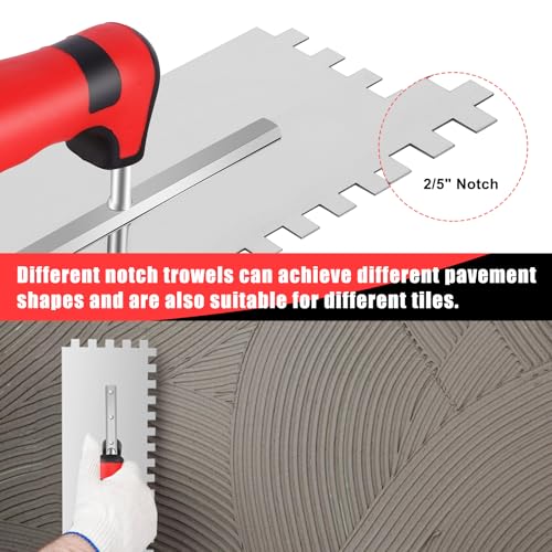 Stainless Steel Squared-Notch Concrete Trowel