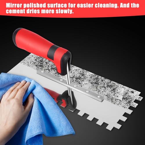 Stainless Steel Squared-Notch Concrete Trowel