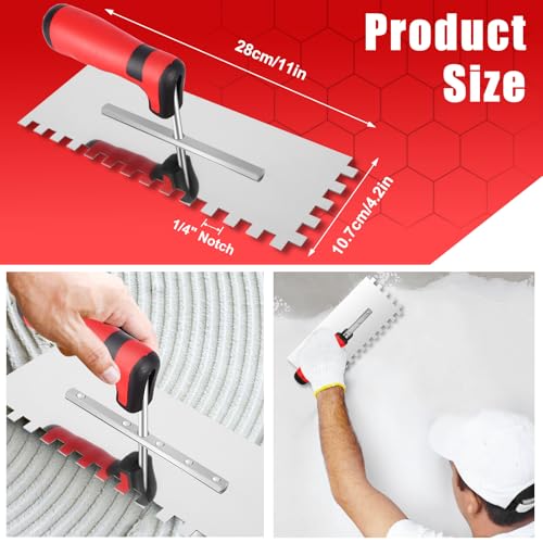 Stainless Steel Squared-Notch Concrete Trowel