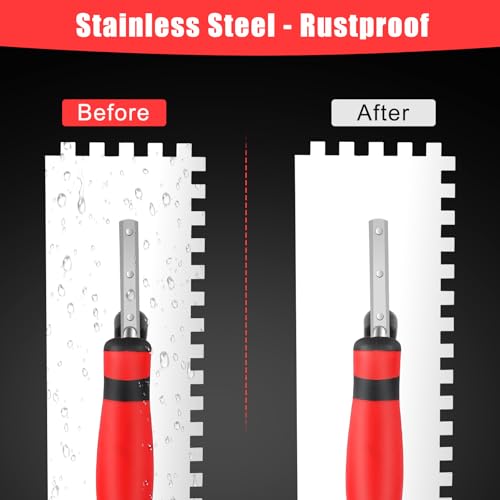 Stainless Steel Squared-Notch Concrete Trowel