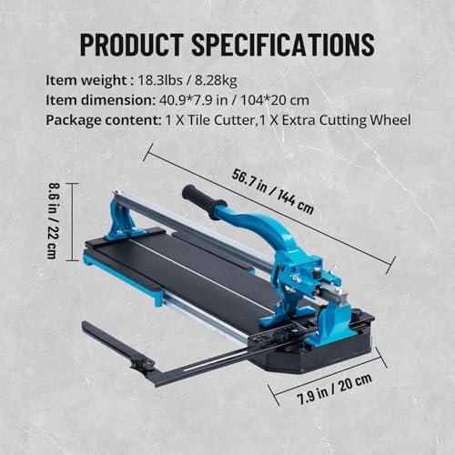 JustSmart 48" Manual Tile Cutter with Tungsten Wheel