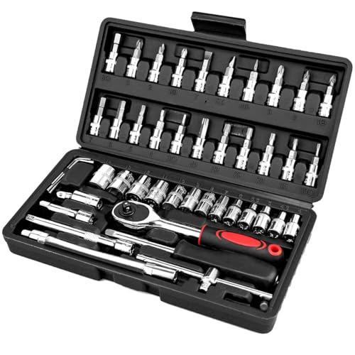 46-Piece Metric Socket and Ratchet Wrench Set