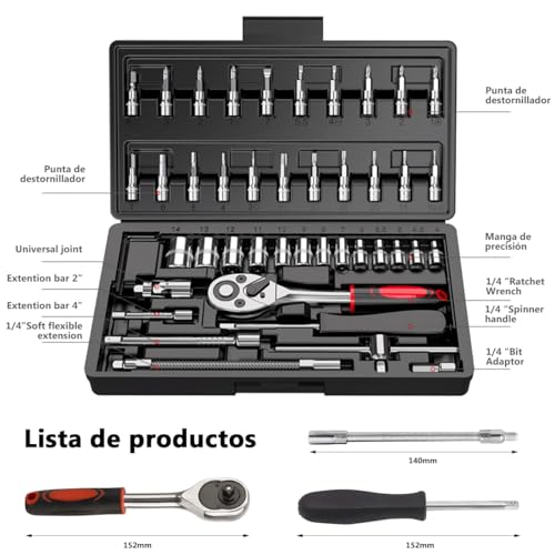 46-Piece Socket and Ratchet Wrench Set