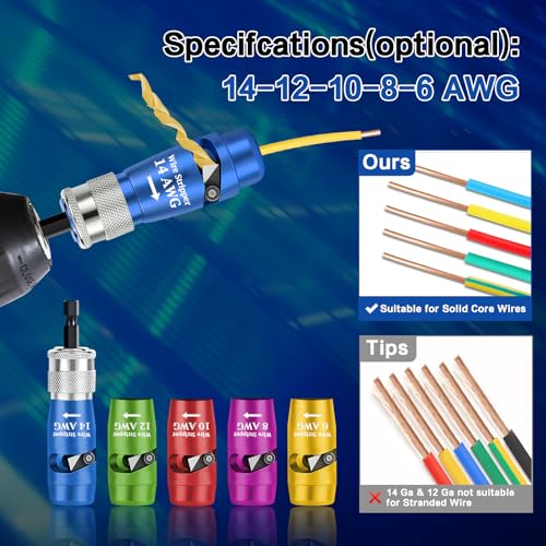 Wire Stripper and Twister Tool Set for Drills