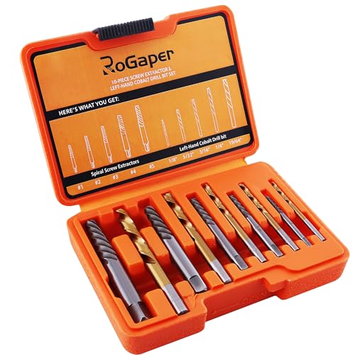 ROGAPER Screw Extractor and Left Hand Drill Set