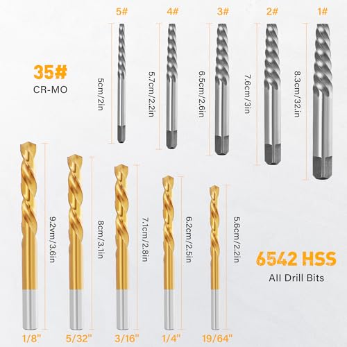 ROGAPER Screw Extractor and Left Hand Drill Set