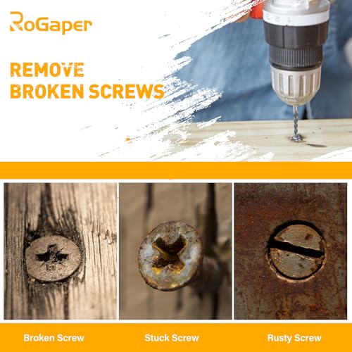 ROGAPER Screw Extractor and Left Hand Drill Set