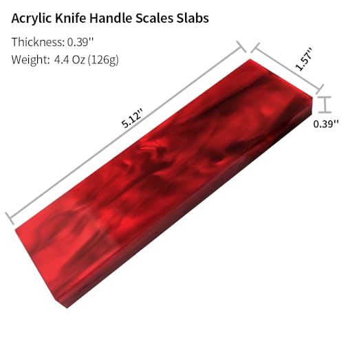 Red Pearl Acrylic Knife Handle Scales - 2 Pcs