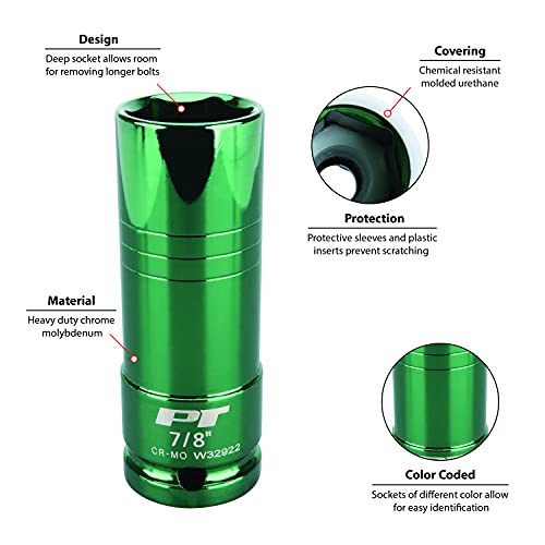 1/2-Inch Impact Drive Thin Wall Socket Set - Green