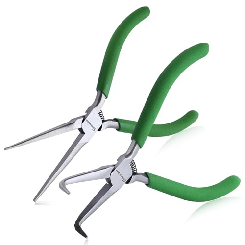 SPEEDWOX 2PCS Mini Bent Needle Nose Pliers