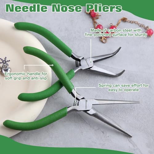 SPEEDWOX Mini Bent Needle Nose Pliers Set