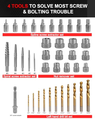 39 PCS Screw and Bolt Extractor Tool Set