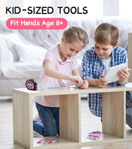 25-Piece Pink Tool Set for Kids and DIY