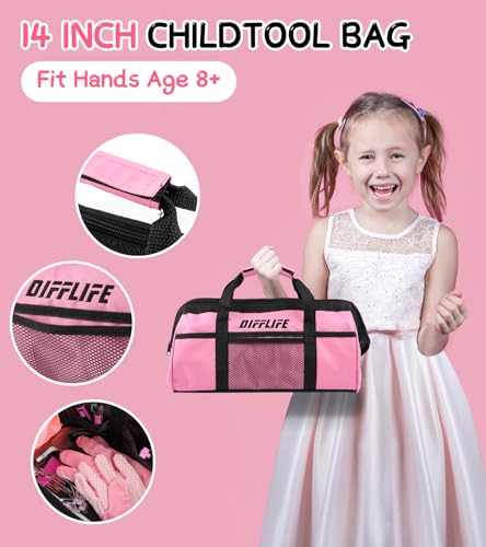 25-Piece Pink Tool Set for Kids and DIY