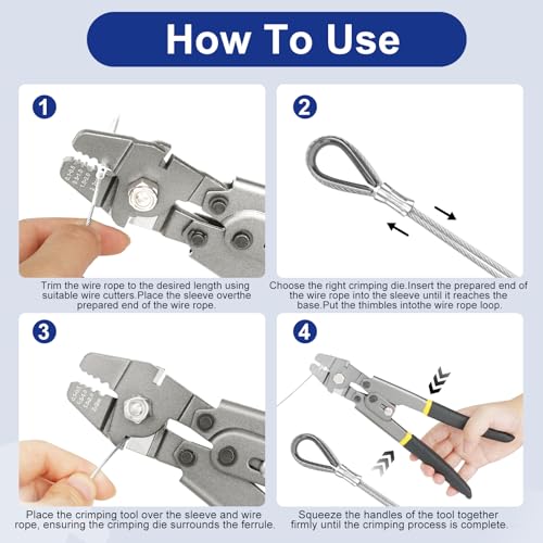 PILLME Wire Rope Crimping Tool Kit - 2 Pcs