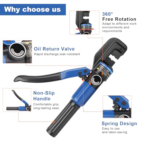 Hand Operated Hydraulic Crimping Tool with 9 Dies