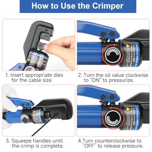 Hand Operated Hydraulic Crimping Tool with 9 Dies