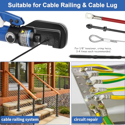 Hand Operated Hydraulic Crimping Tool with 9 Dies