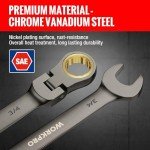 WORKPRO 8-Piece Flex-Head Ratcheting Wrench Set