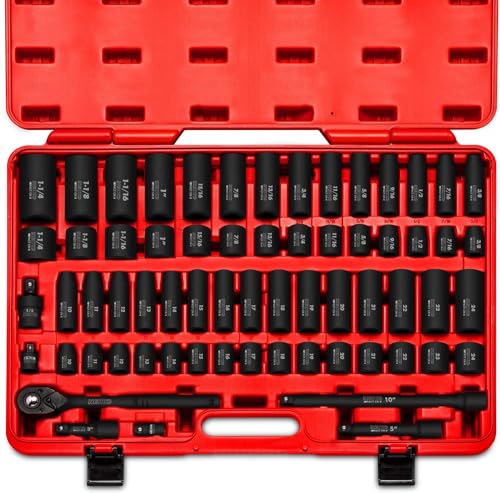 NEIKO 65-Piece 1/2" Drive Impact Socket Set