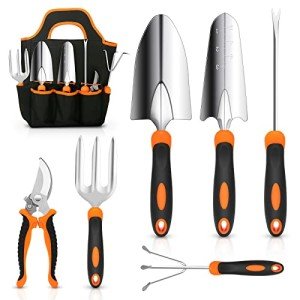 Edelstahl Gartenwerkzeug-Set mit rutschfestem Griff