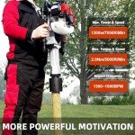2 Stroke Gas Powered T Post Driver Hammer Drills, 52CC T Post Pile Driver Hammer, Air Cooling Single Cylinder Gasoline Petrol Garden Fencing Tool Machine