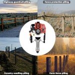2 Stroke Gas Powered T Post Driver Hammer Drills, 52CC T Post Pile Driver Hammer, Air Cooling Single Cylinder Gasoline Petrol Garden Fencing Tool Machine
